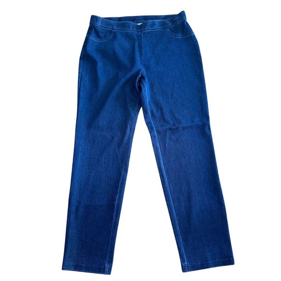 Alfred Dunner Blue Straight Leg Pull-On Denim Jeans Women's Size 12 - Picture 1 of 6
